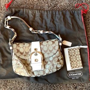 Authentic Coach Soho Flap Hobo w/ wallet